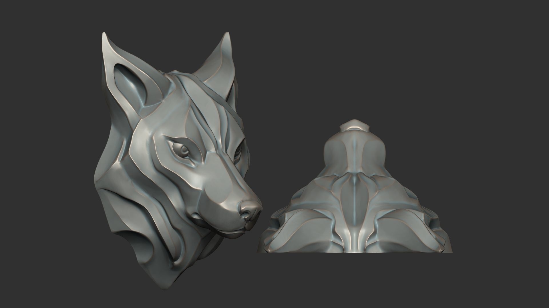 Wolf head pendant 3D Print model 3D print model_7