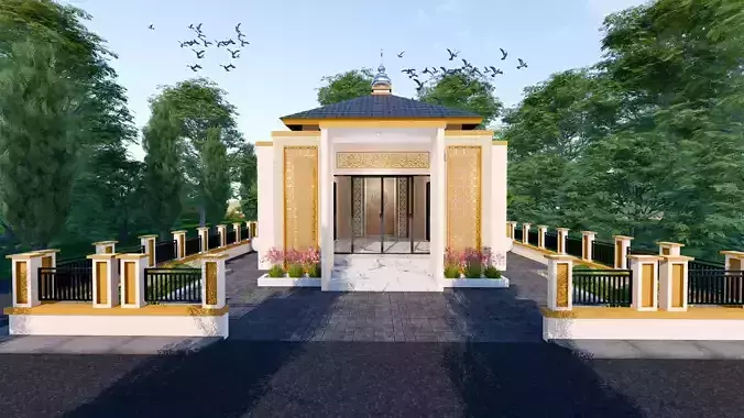 Mosque or Mushola or PrayerRoom or SmallMosque 3D Architecture
