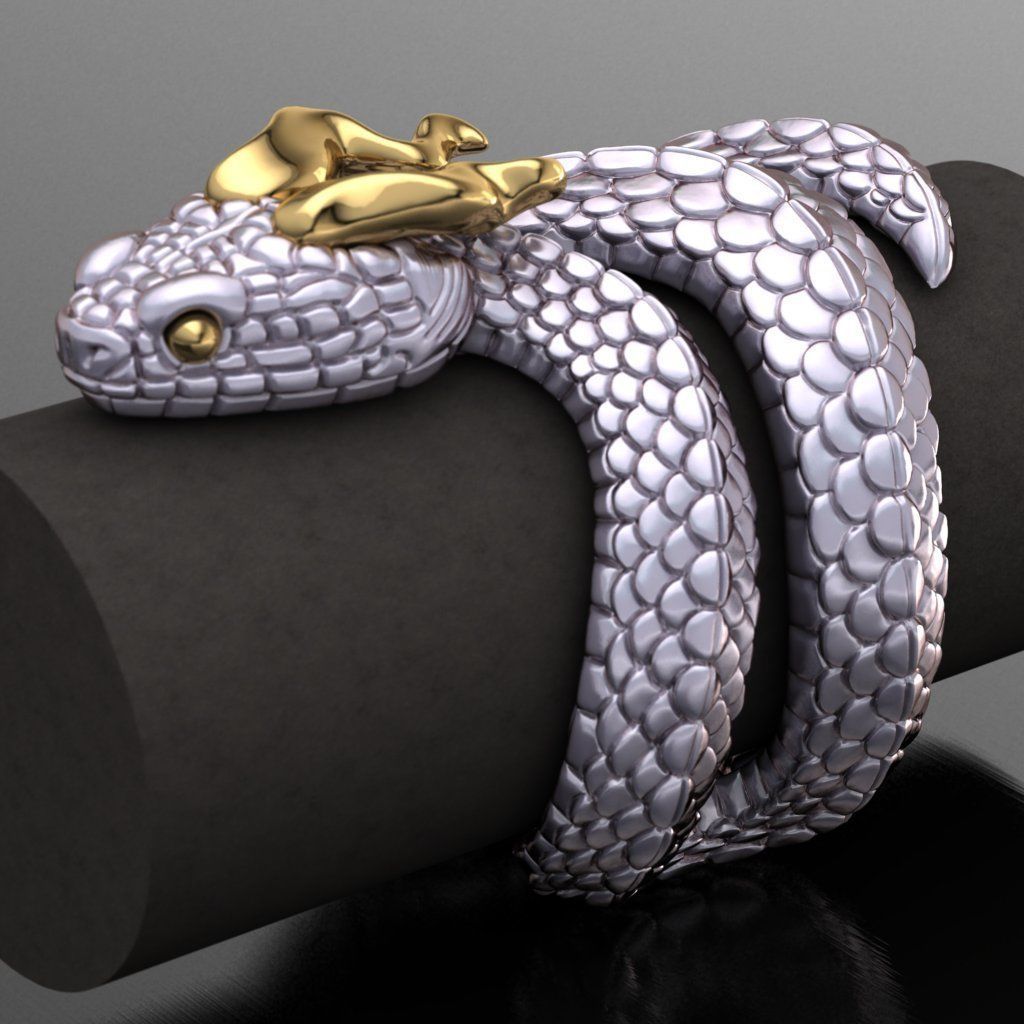 snake ring 3D print model_1