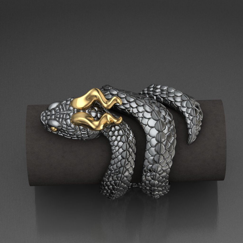 snake ring 3D print model_2