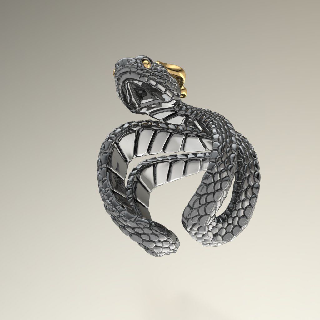 snake ring 3D print model_6