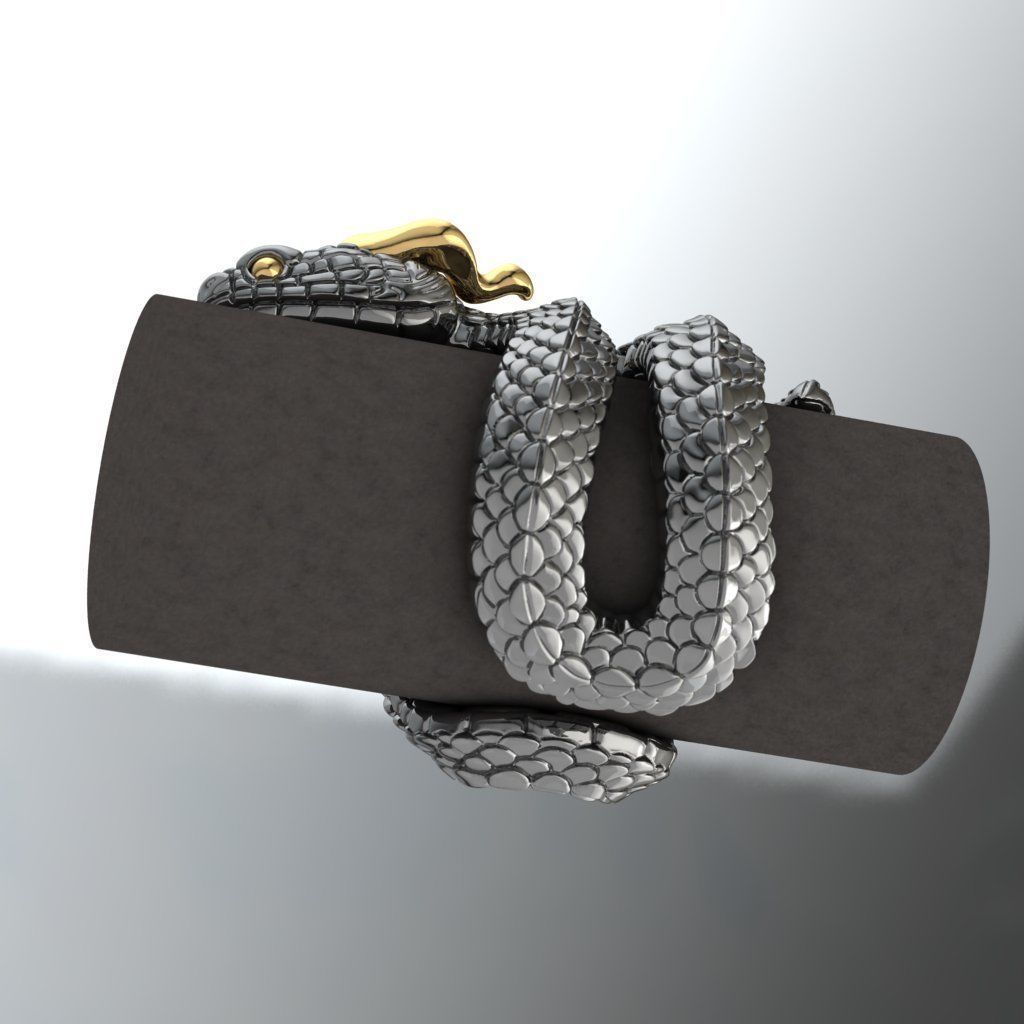 snake ring 3D print model_4