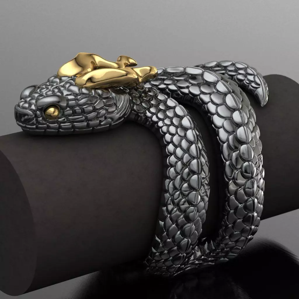 snake ring 3D print model_0