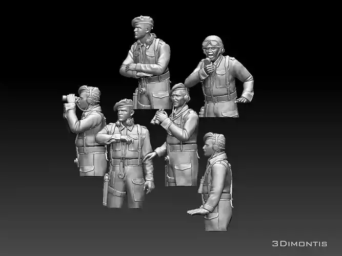 British tank crew ww2 3D print model