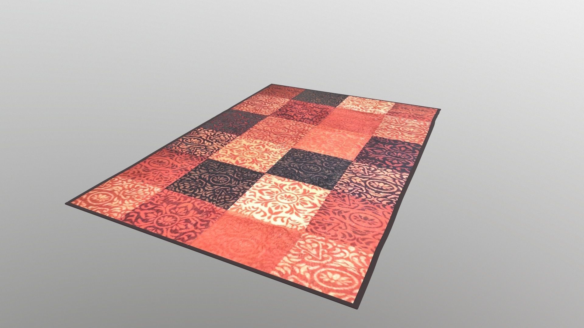 Doormat rug with squares 3D model_3