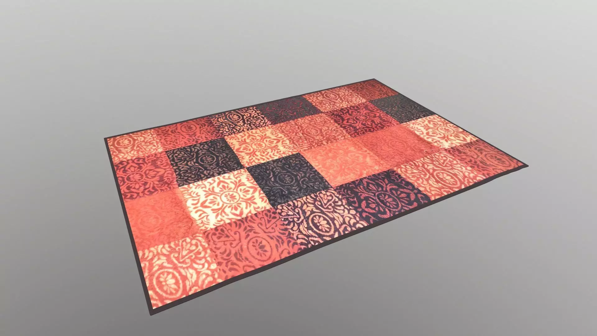 Doormat rug with squares 3D model_0