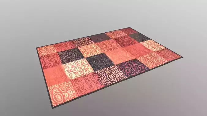 Doormat rug with squares
