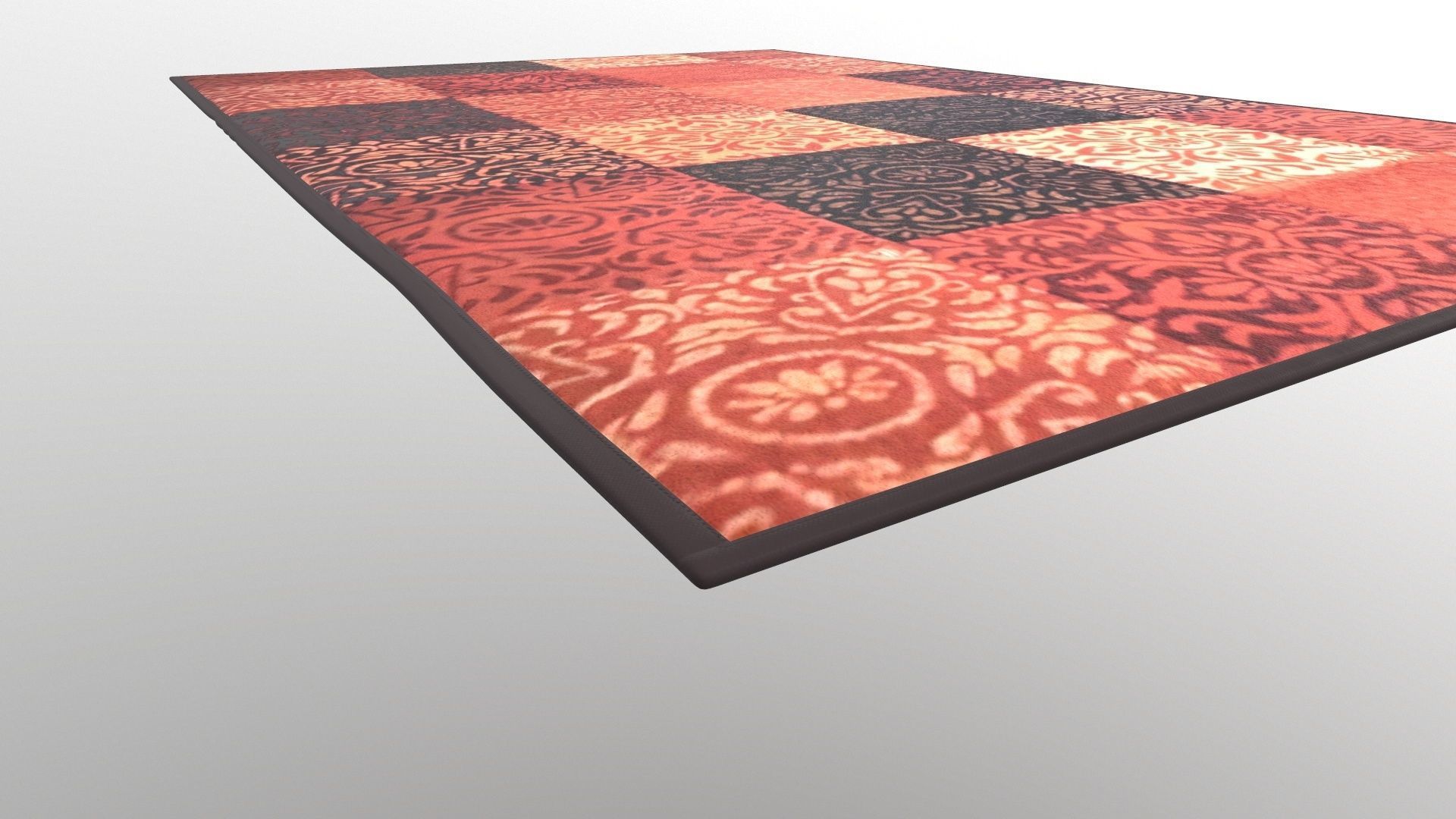 Doormat rug with squares 3D model_5