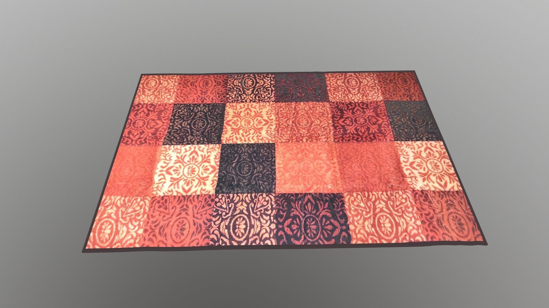 Doormat rug with squares 3D model_2