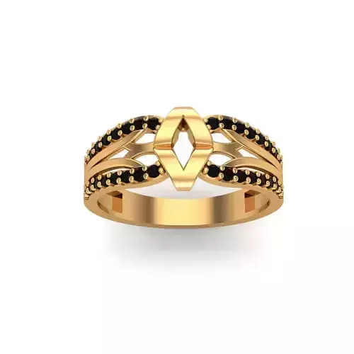 Jewelry gold ring with diamonds