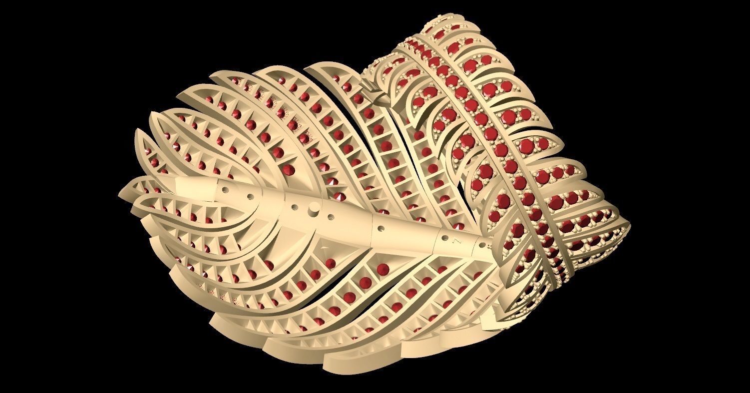 SRM-001 Big Feather Ring 3D print model_5