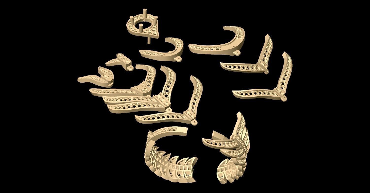 SRM-001 Big Feather Ring 3D print model_10