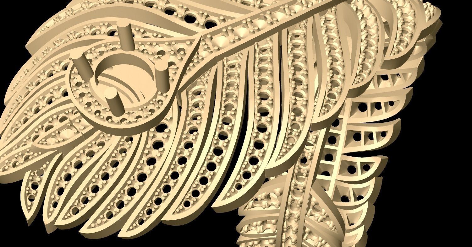 SRM-001 Big Feather Ring 3D print model_9