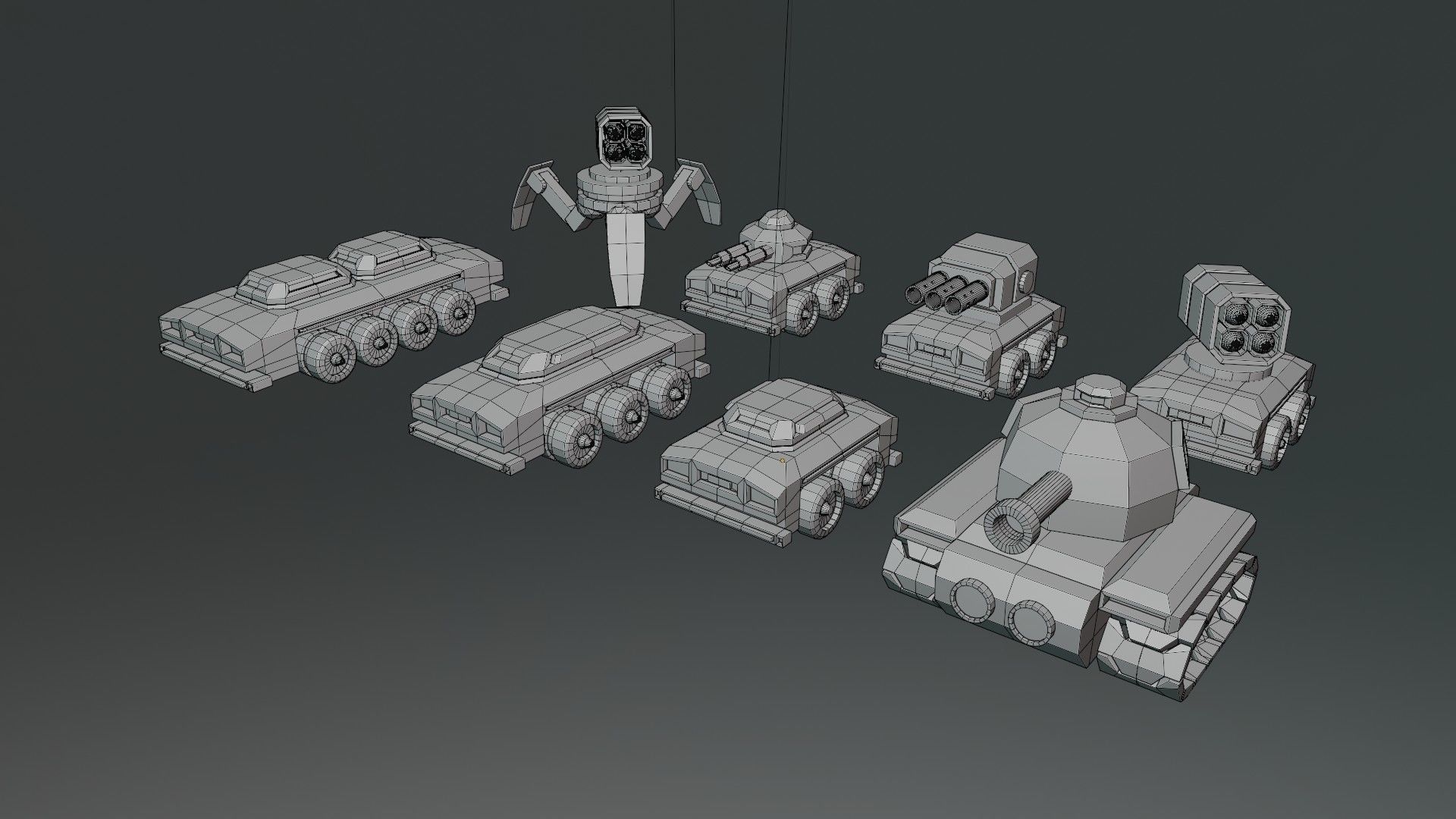 Full pack of low poly vehicles Low-poly 3D model_3
