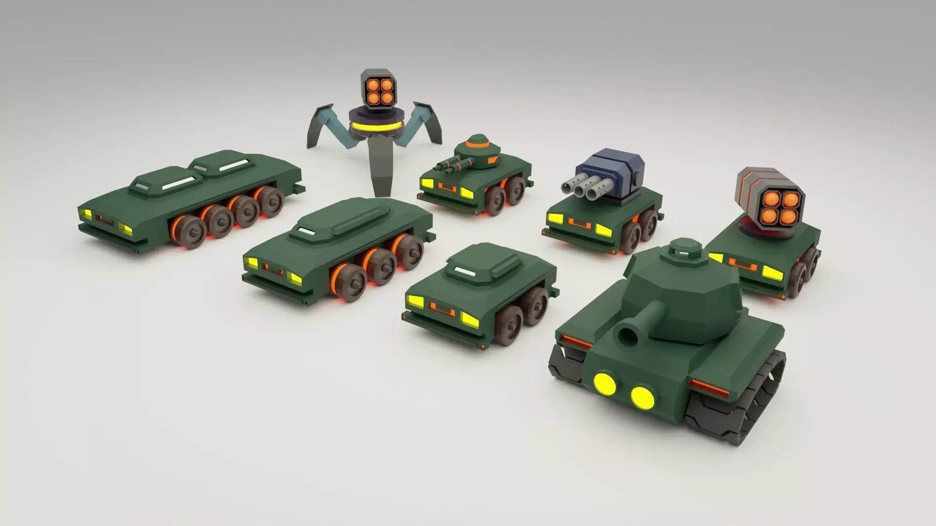 Full pack of low poly vehicles Low-poly 3D model_0