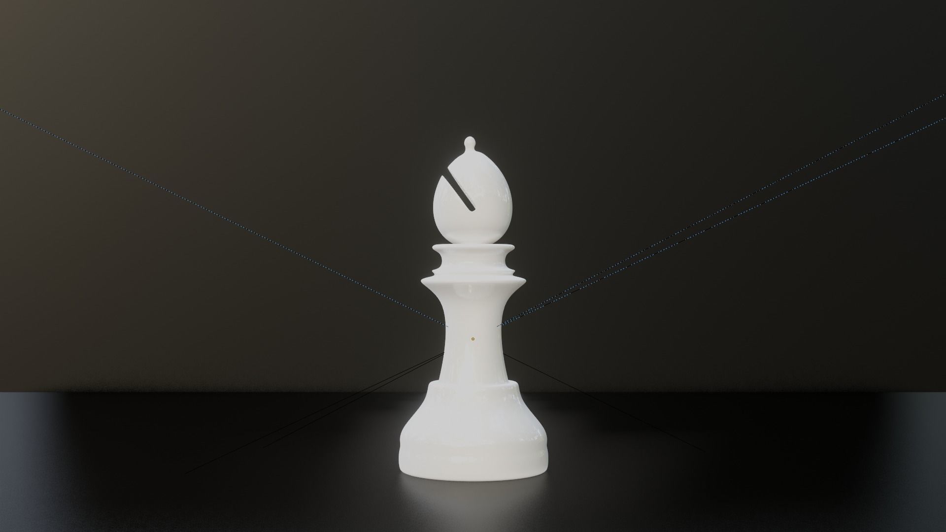 Bishop White - made in Blender Low-poly 3D model_7