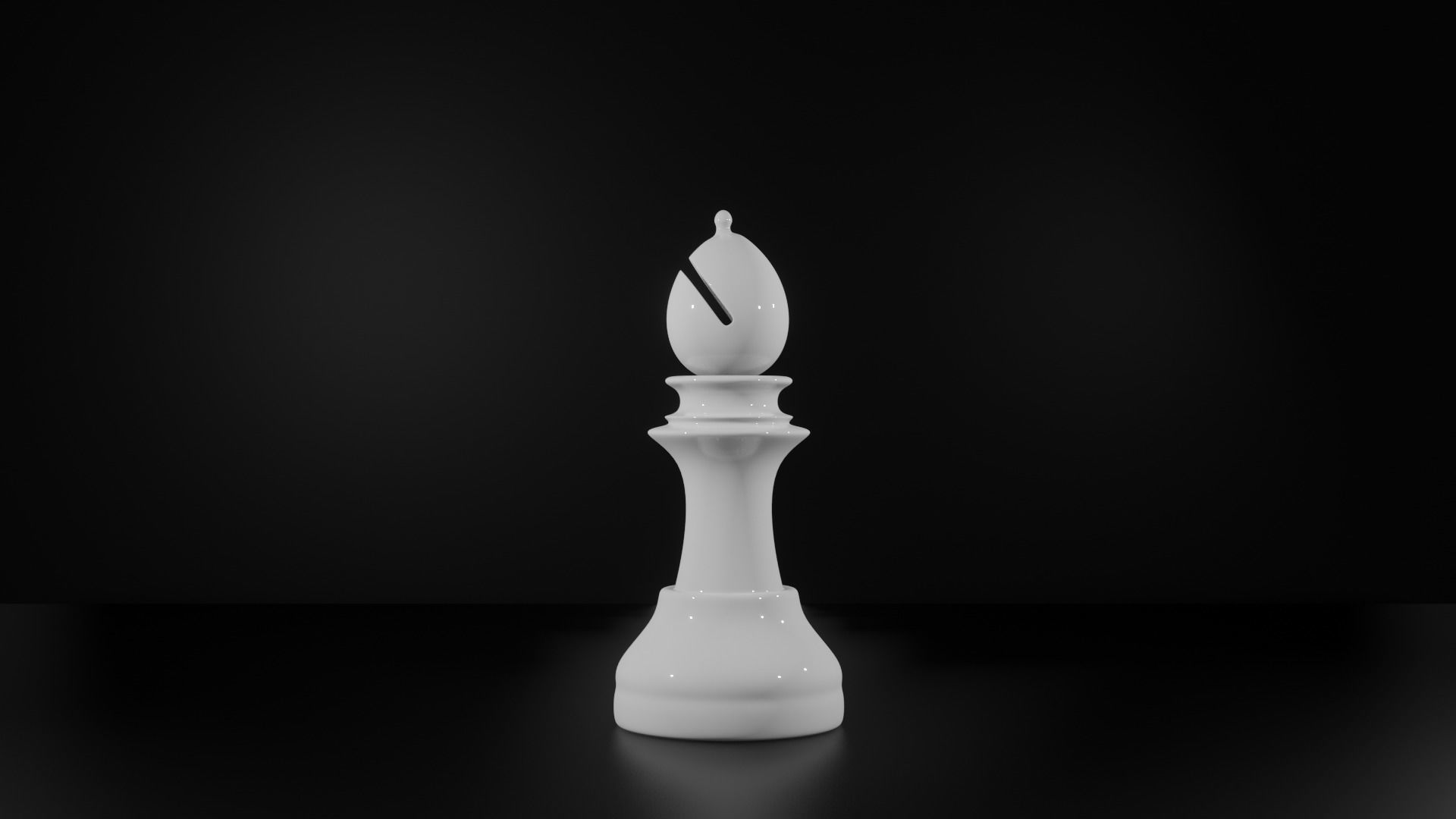 Bishop White - made in Blender Low-poly 3D model_3