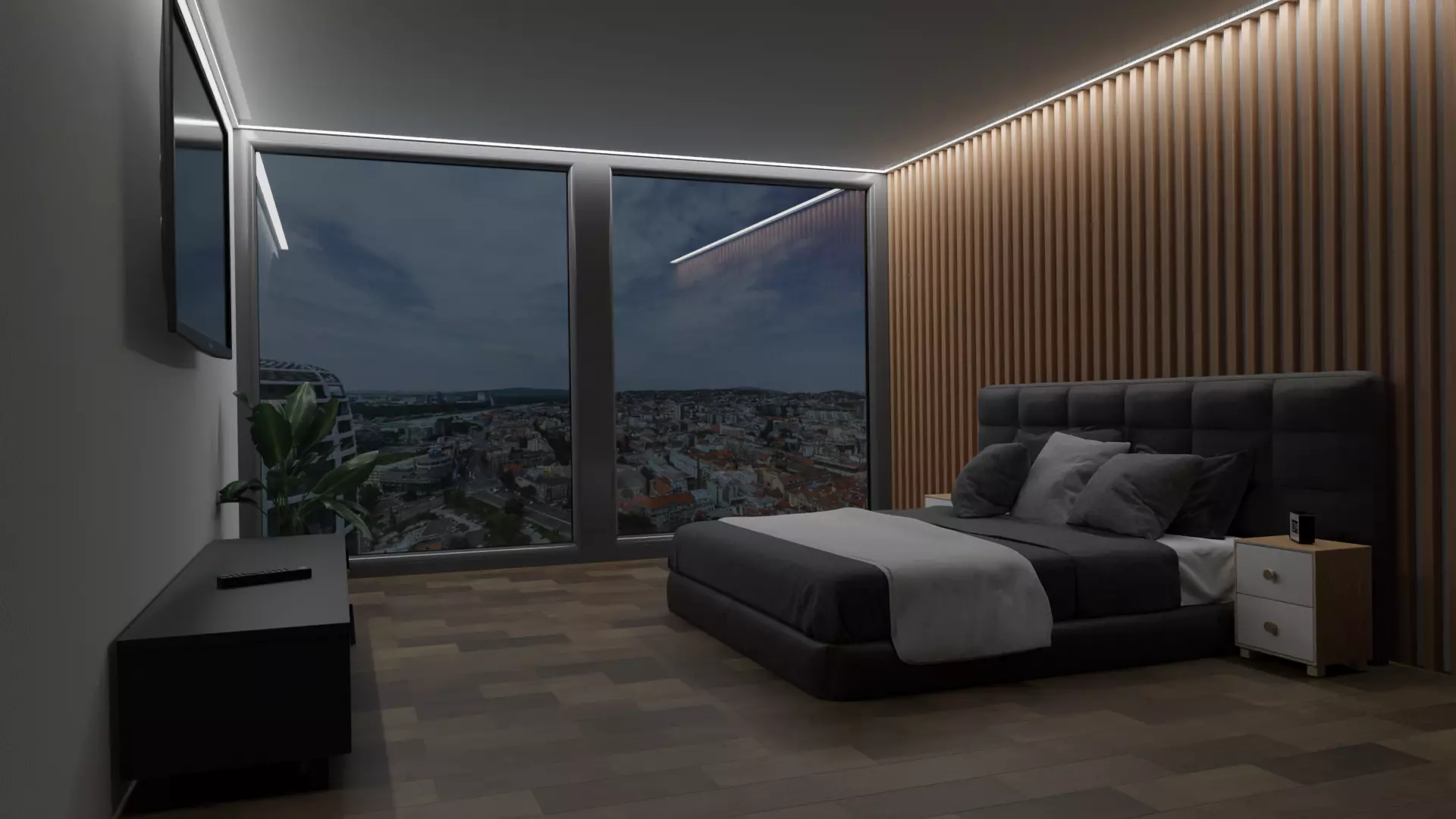 Modern bedroom Free 3D model