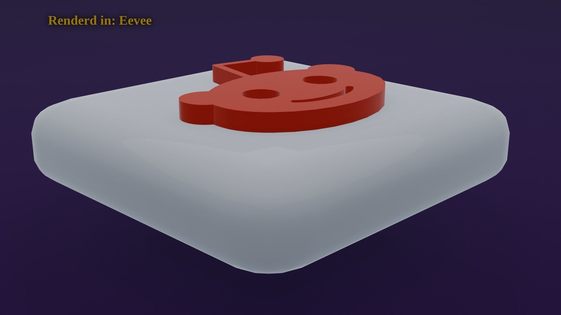 Reddit Icon Emoji Low-poly 3D model_5