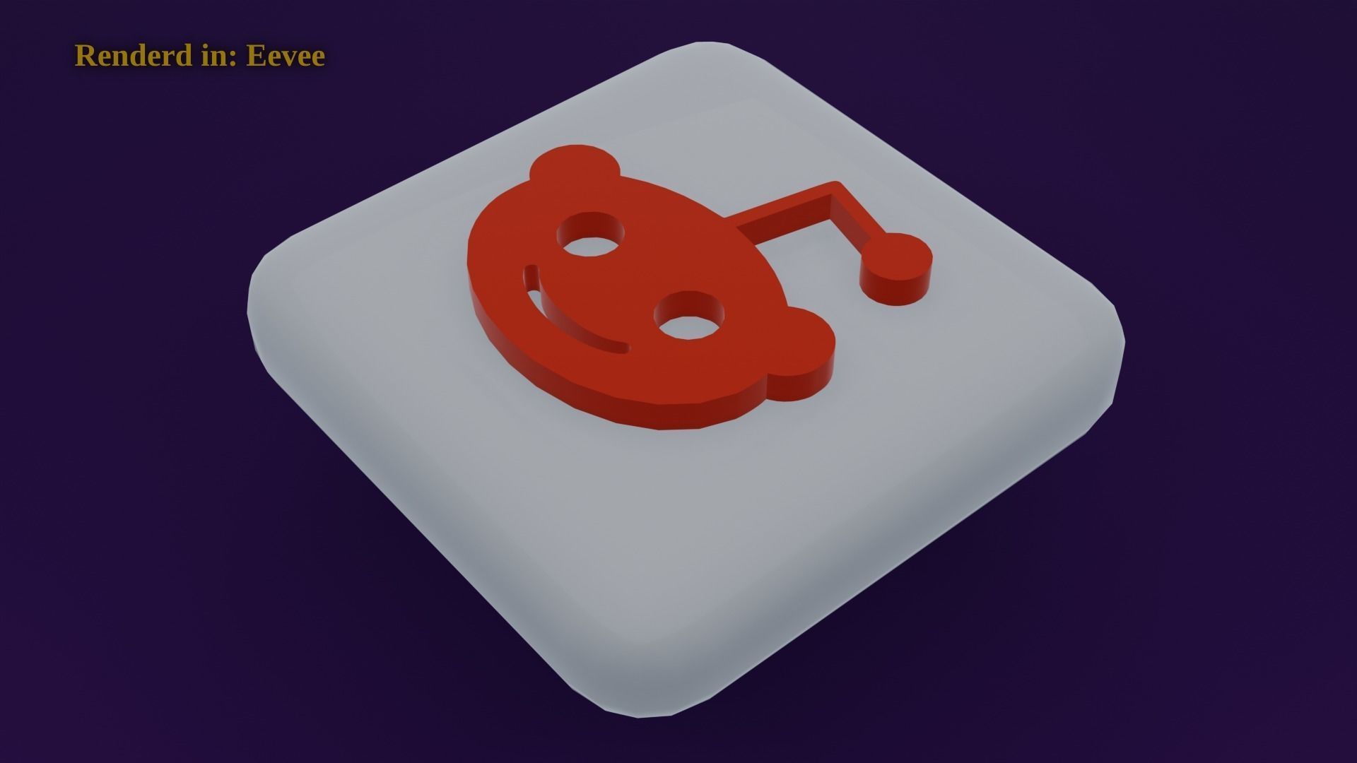 Reddit Icon Emoji Low-poly 3D model_4