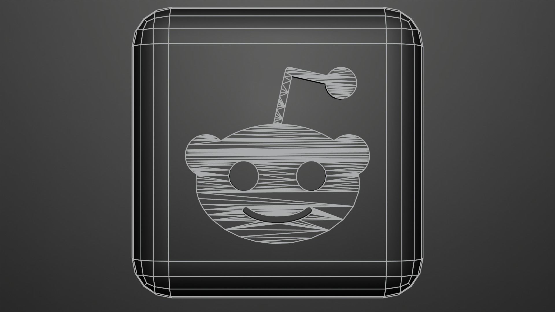 Reddit Icon Emoji Low-poly 3D model_3