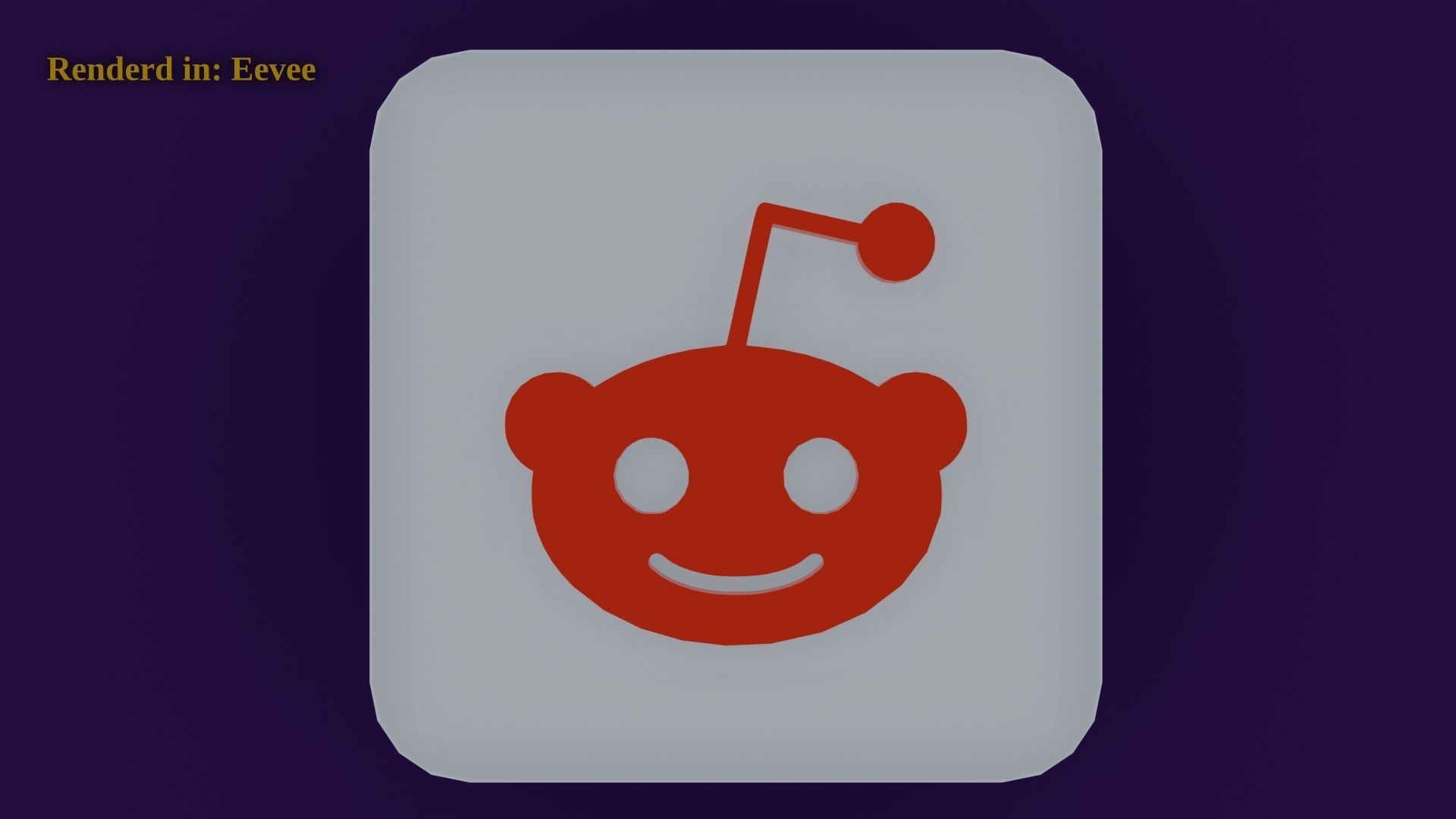 Reddit Icon Emoji Low-poly 3D model_6