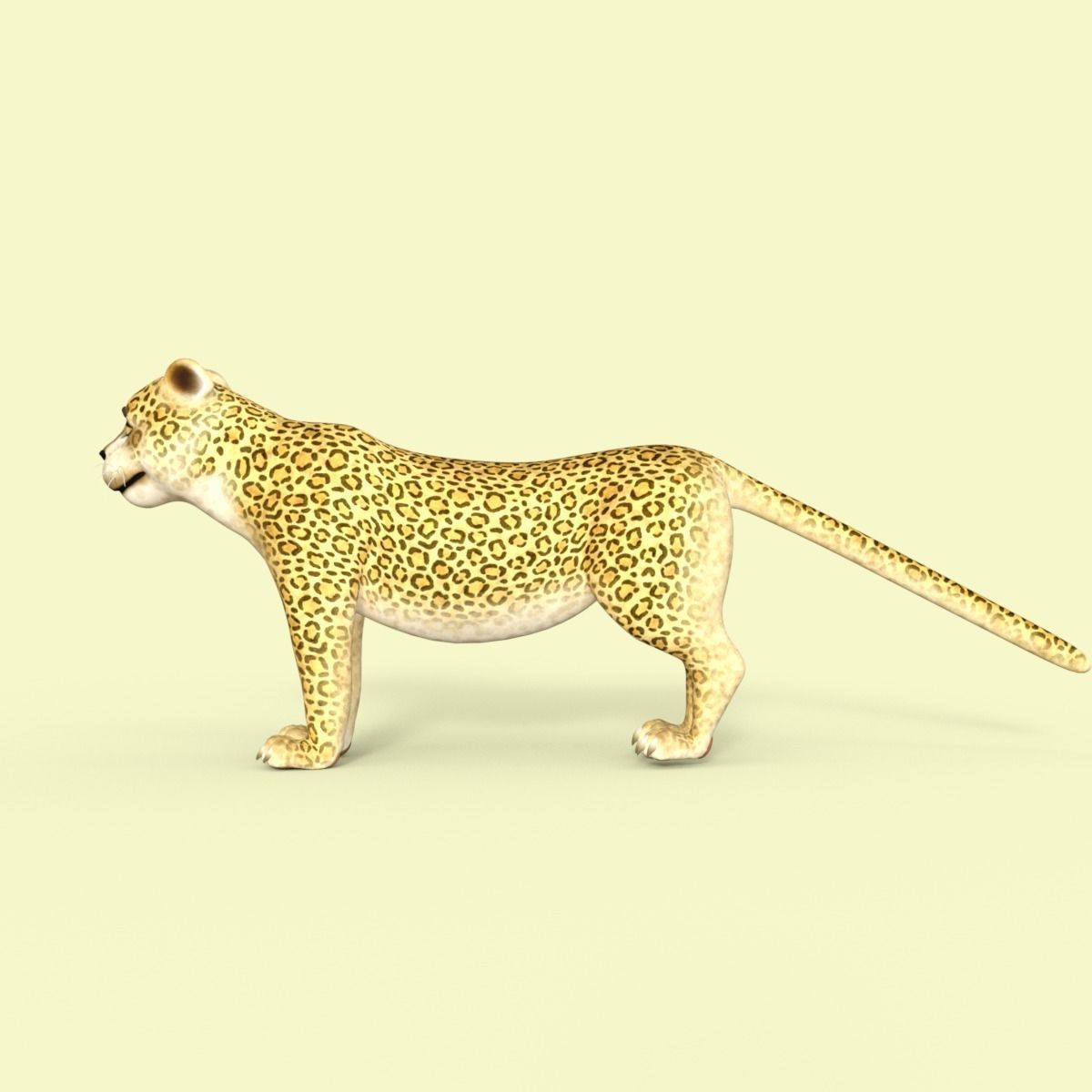 Cartoon Leopard Rigged 3D model_3