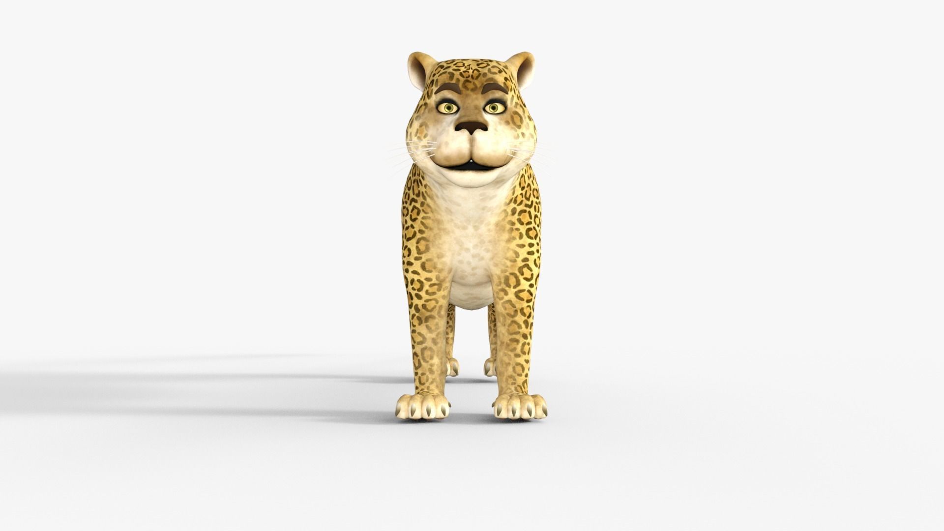 Cartoon Leopard Rigged 3D model_17