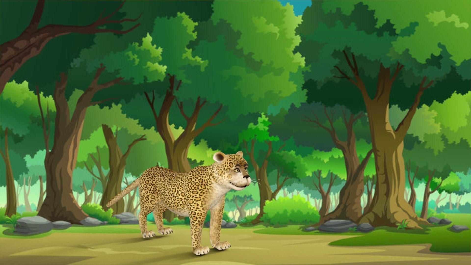 Cartoon Leopard Rigged 3D model_21