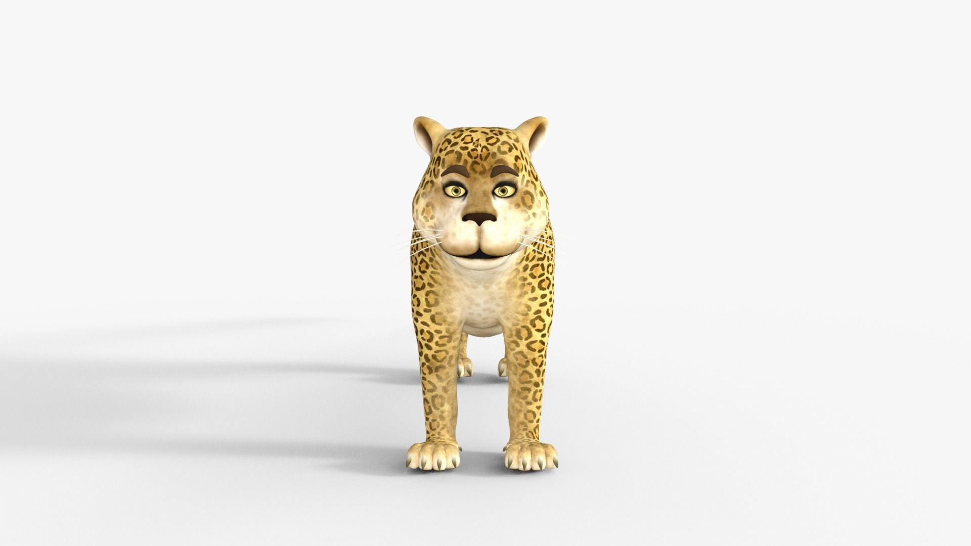 Cartoon Leopard Rigged 3D model_9