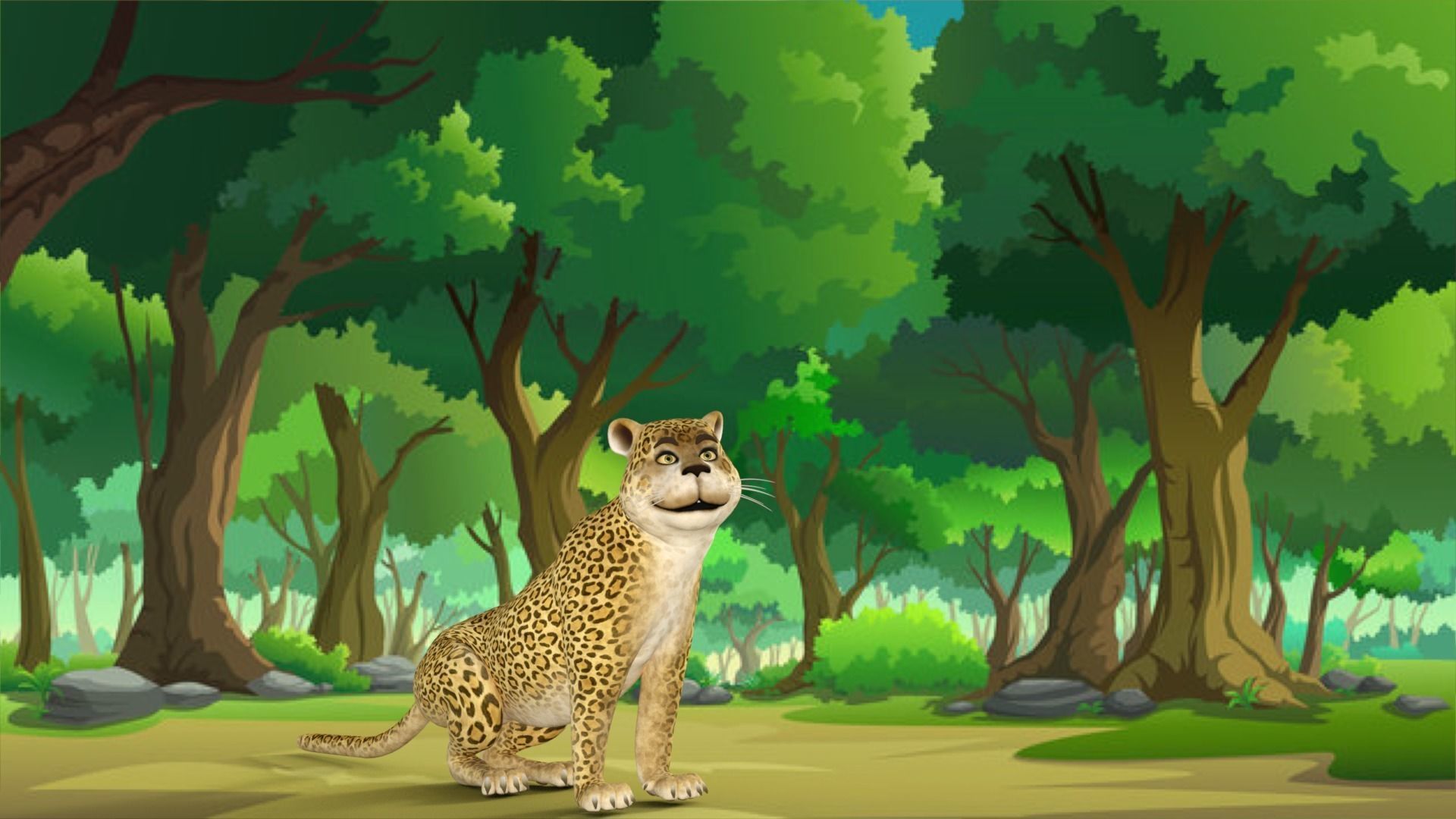 Cartoon Leopard Rigged 3D model_25