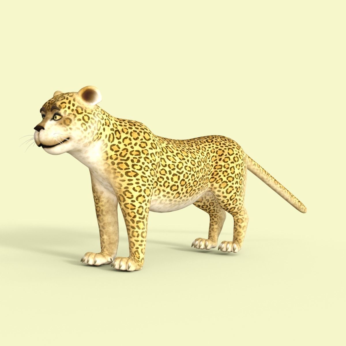 Cartoon Leopard Rigged 3D model_2