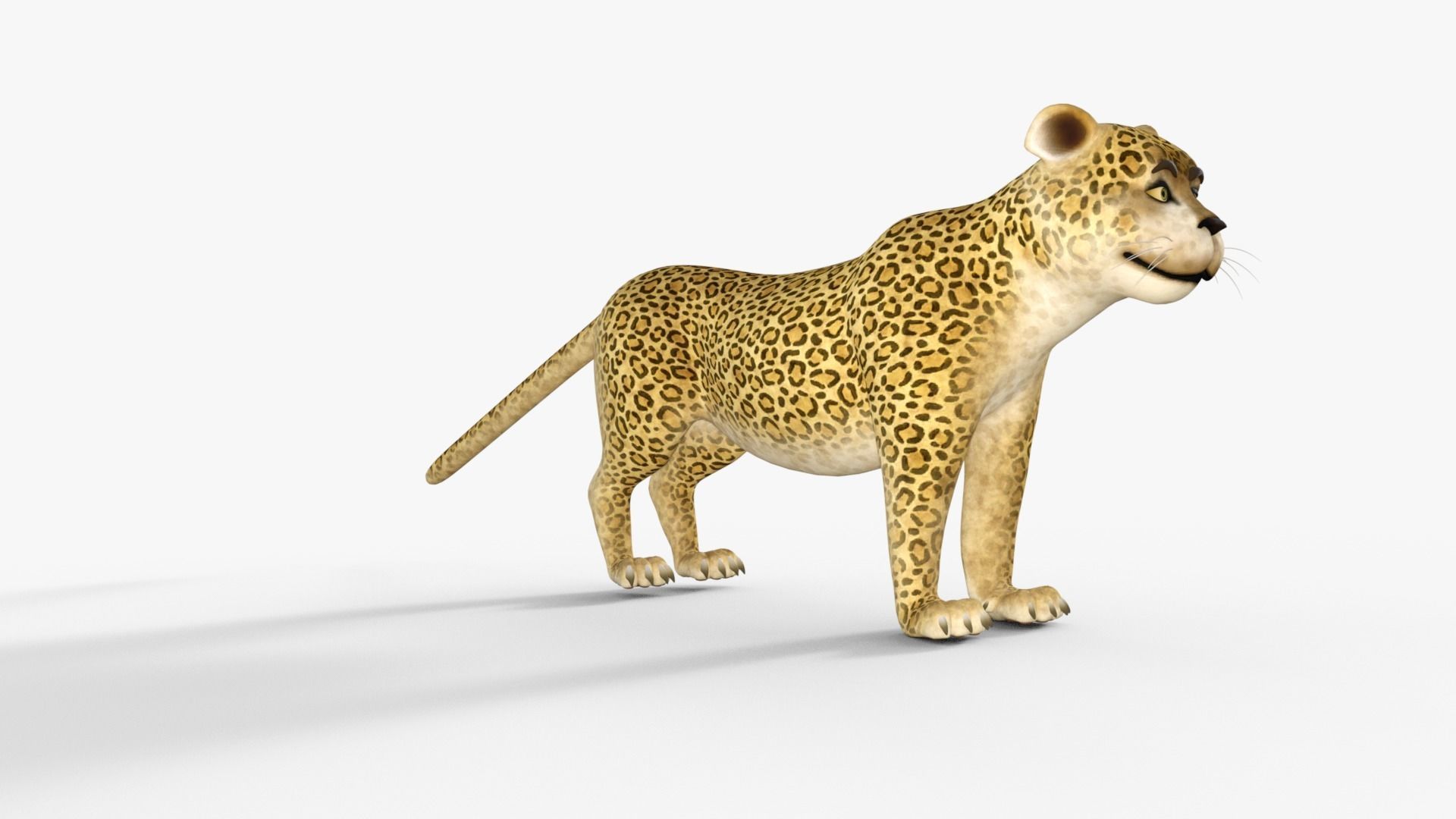Cartoon Leopard Rigged 3D model_16