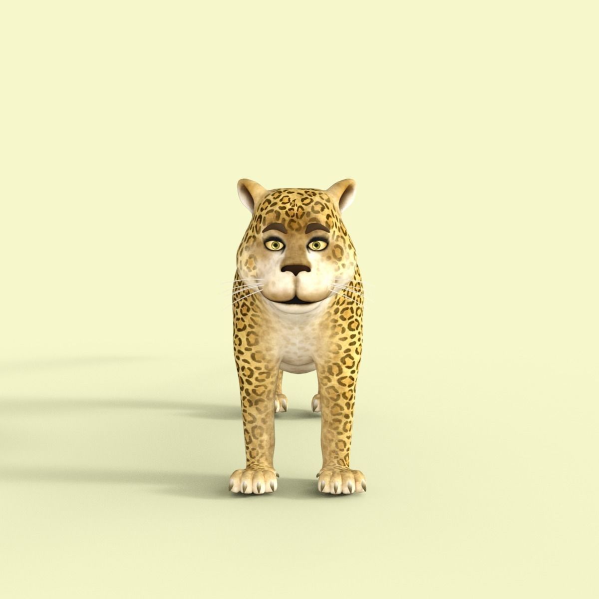 Cartoon Leopard Rigged 3D model_1