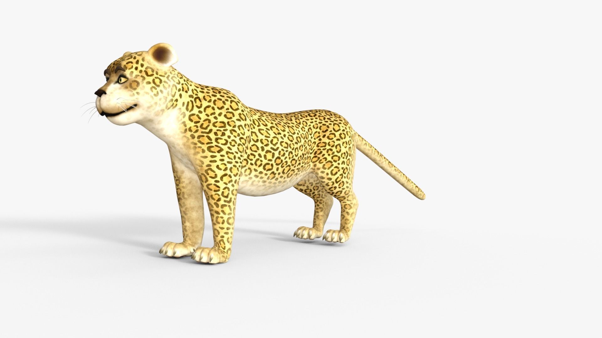 Cartoon Leopard Rigged 3D model_10