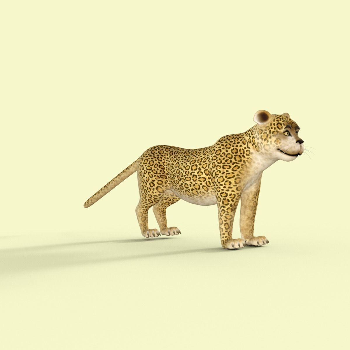 Cartoon Leopard Rigged 3D model_8