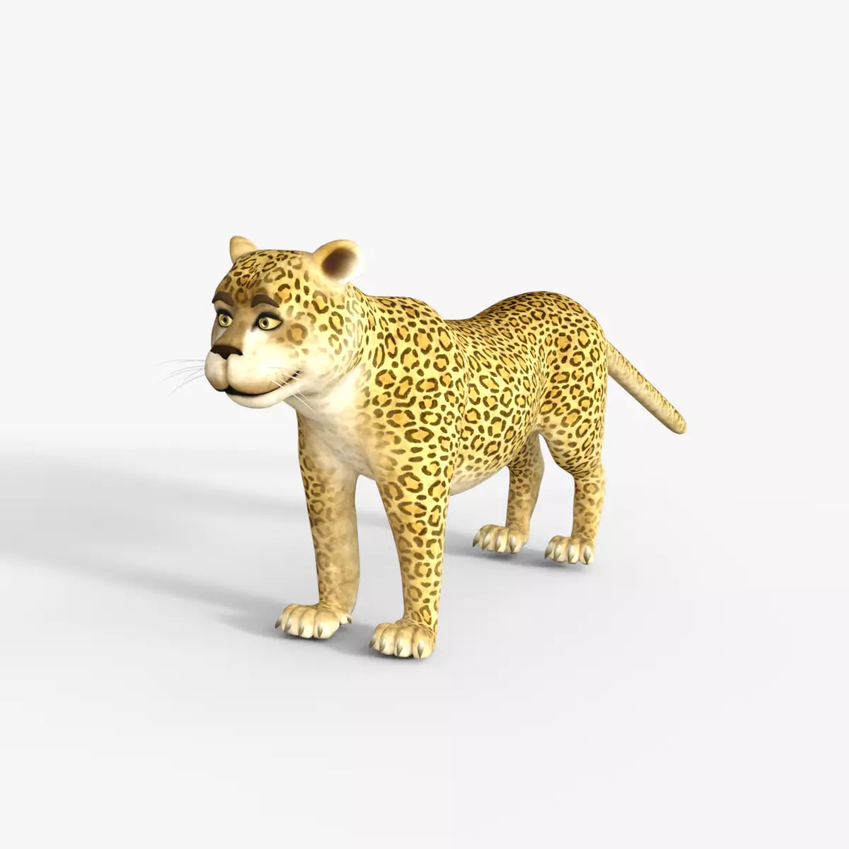 Cartoon Leopard Rigged 3D model_0