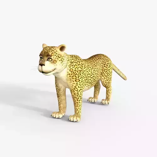 Cartoon Leopard Rigged