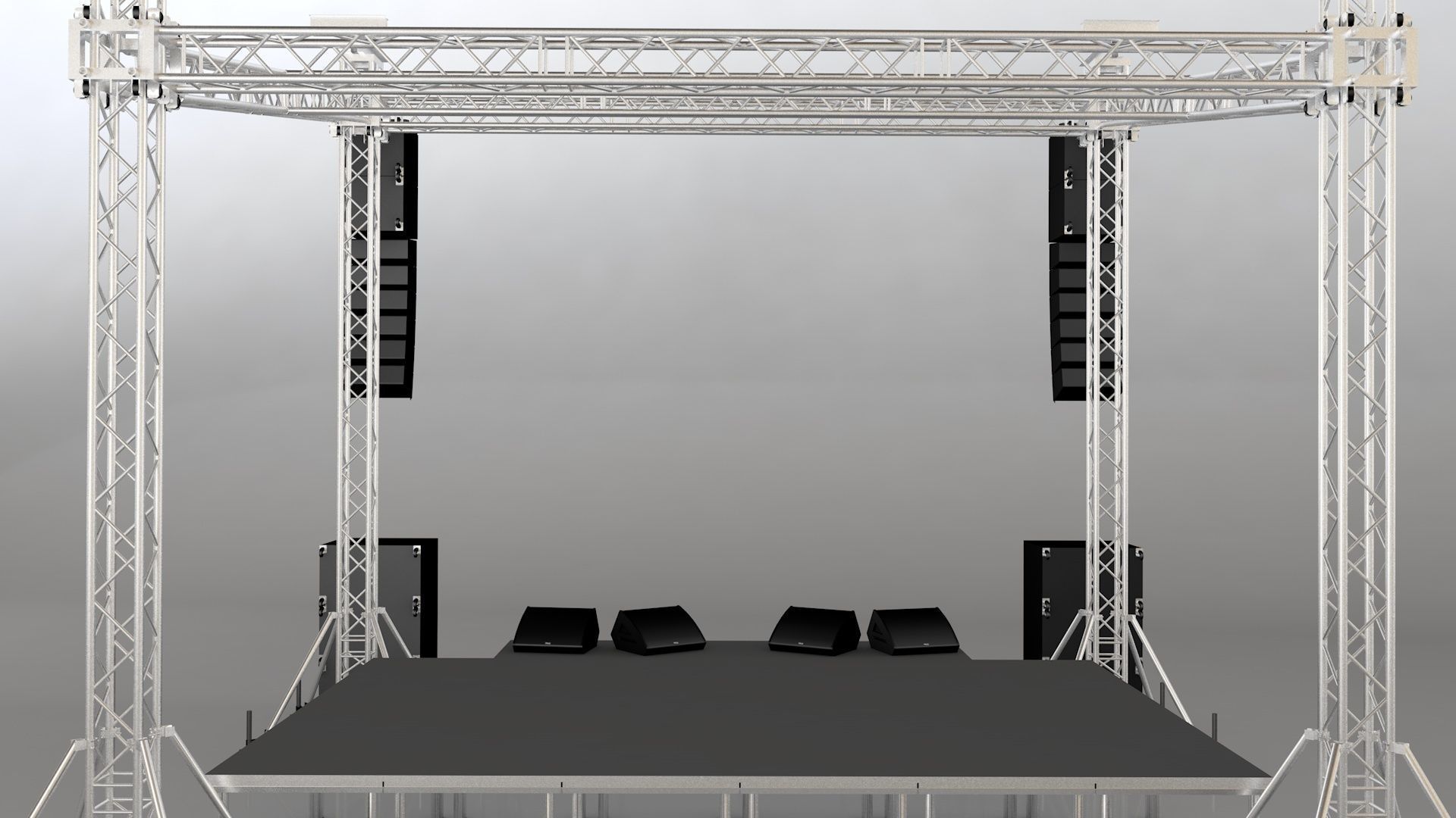 Aluminium Stage Low-poly 3D model_5