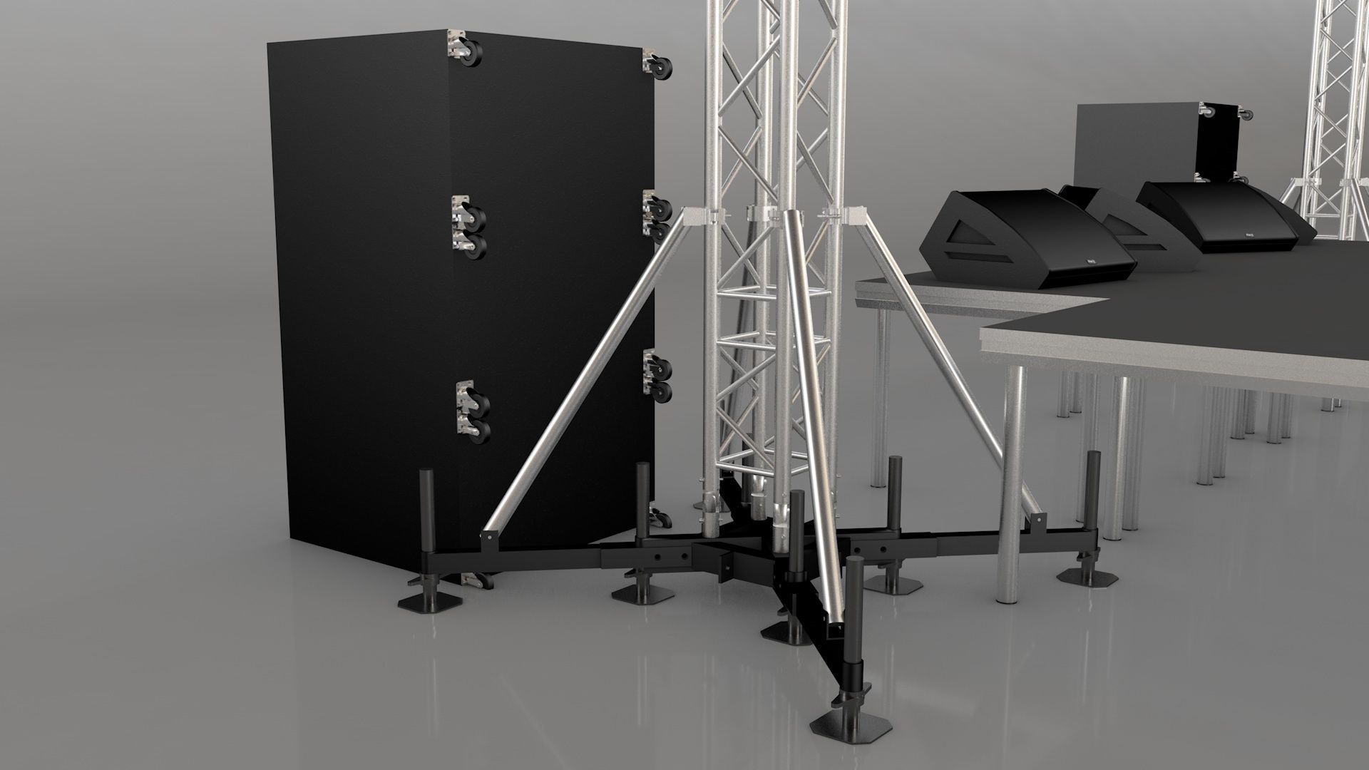 Aluminium Stage Low-poly 3D model_8