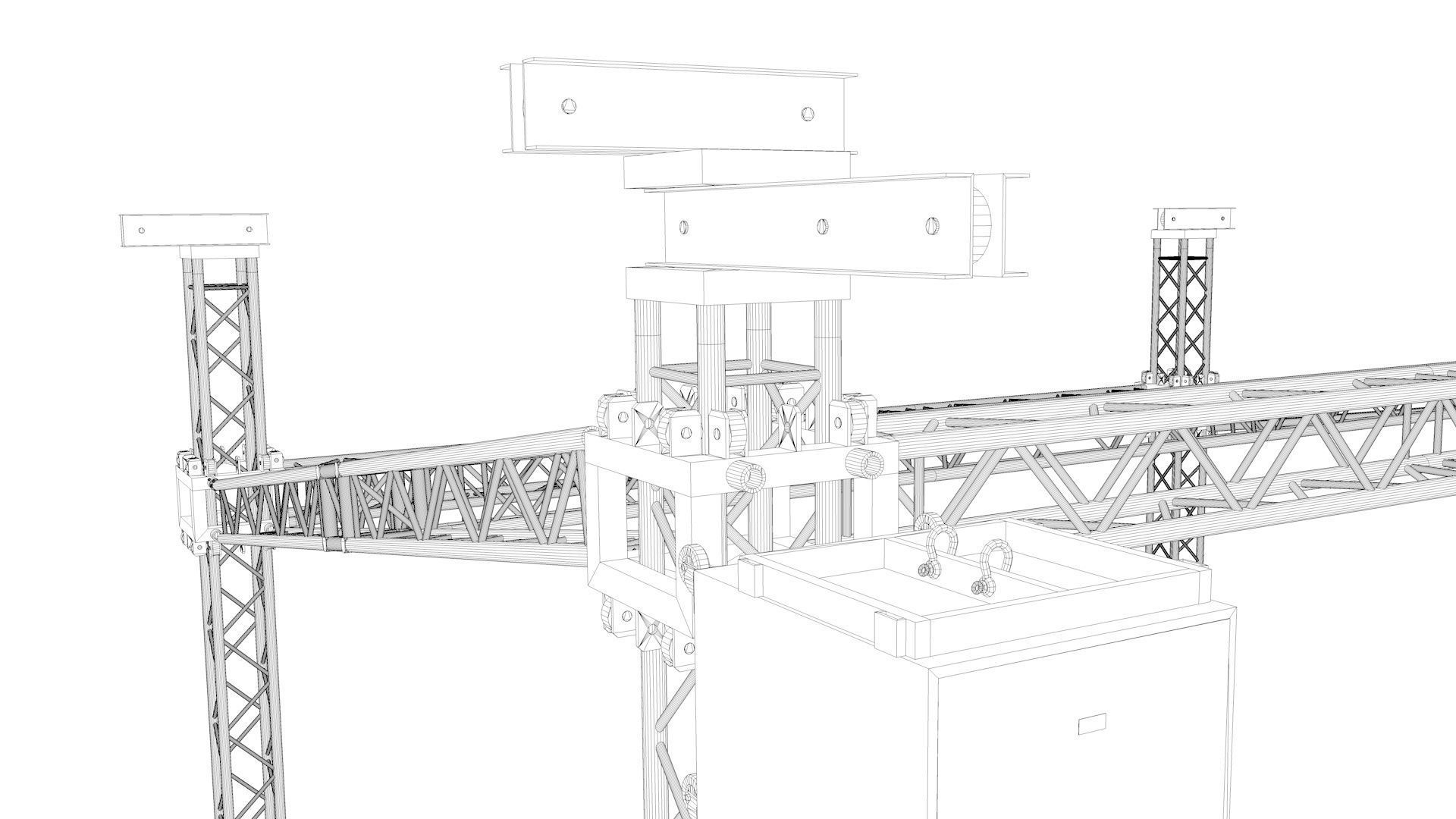 Aluminium Stage Low-poly 3D model_7