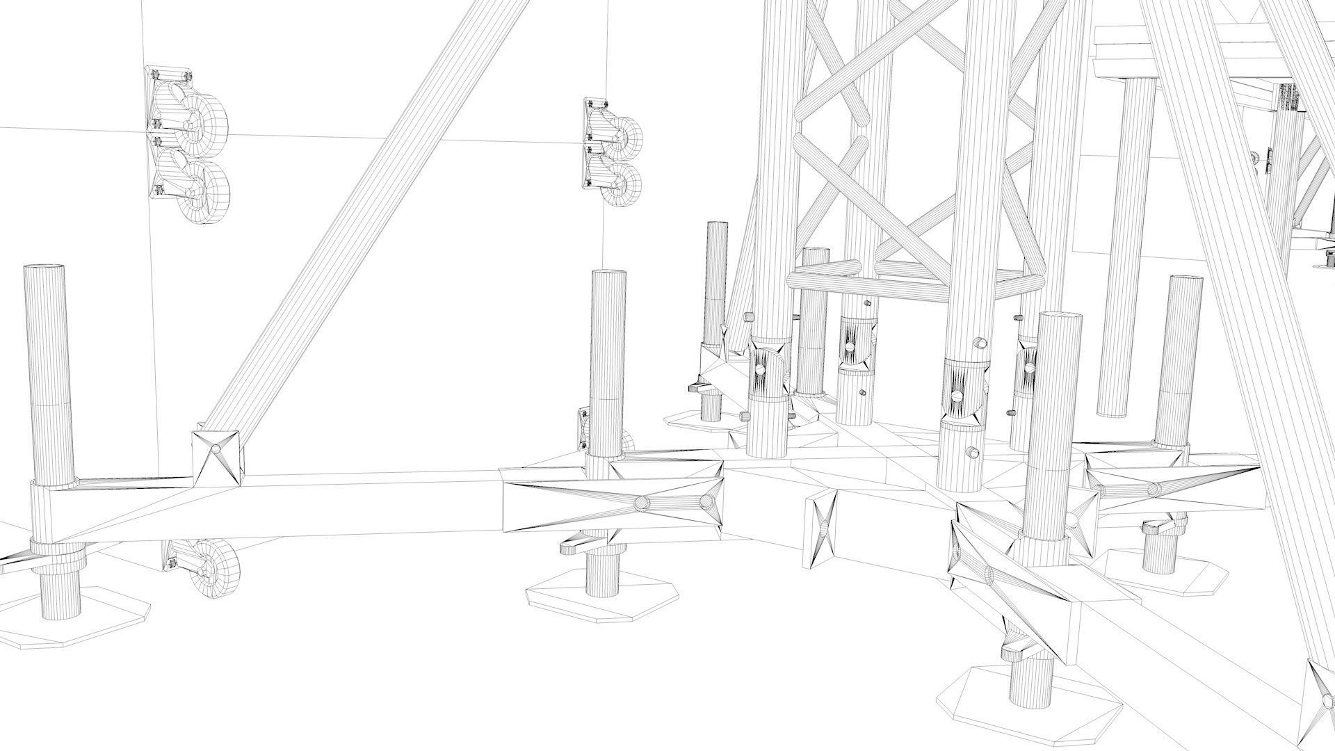 Aluminium Stage Low-poly 3D model_9