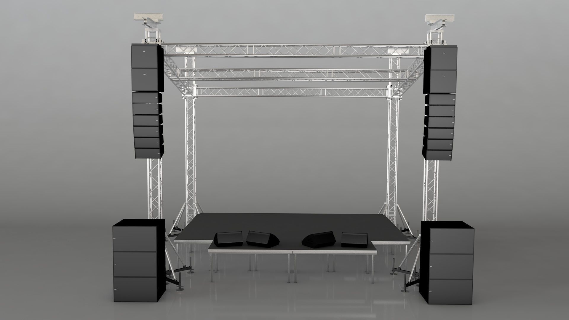 Aluminium Stage Low-poly 3D model_3