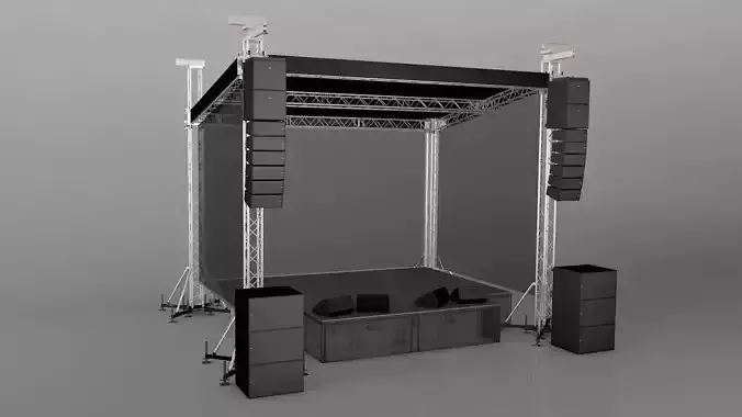 Aluminium Stage  Low-poly 3D model