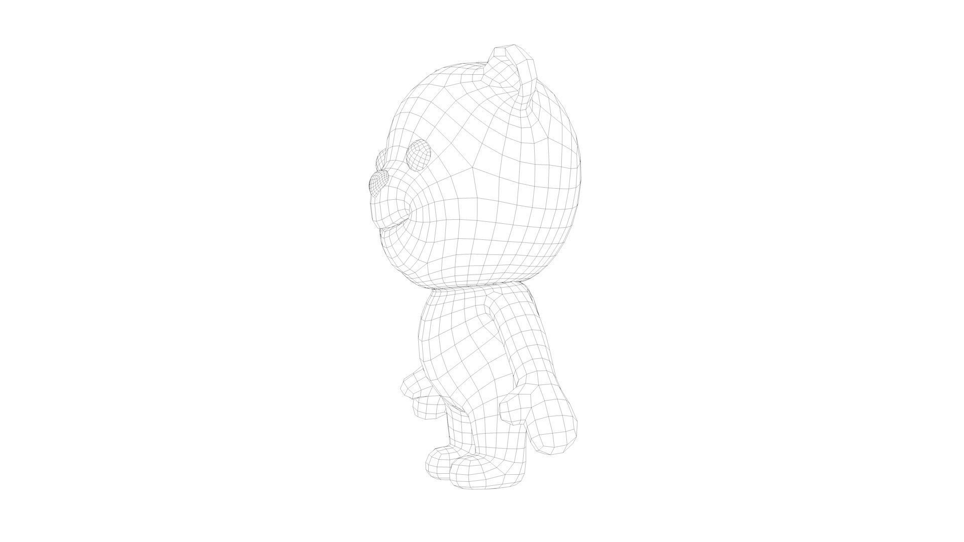 Cartoon Bear Low-poly 3D model_14