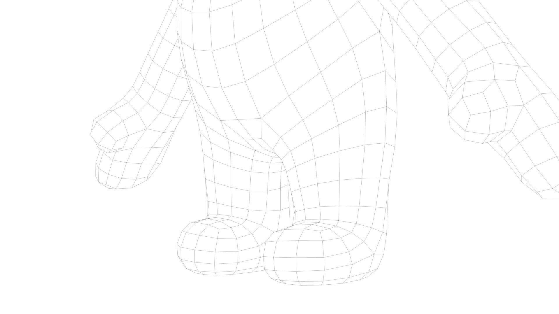 Cartoon Bear Low-poly 3D model_16