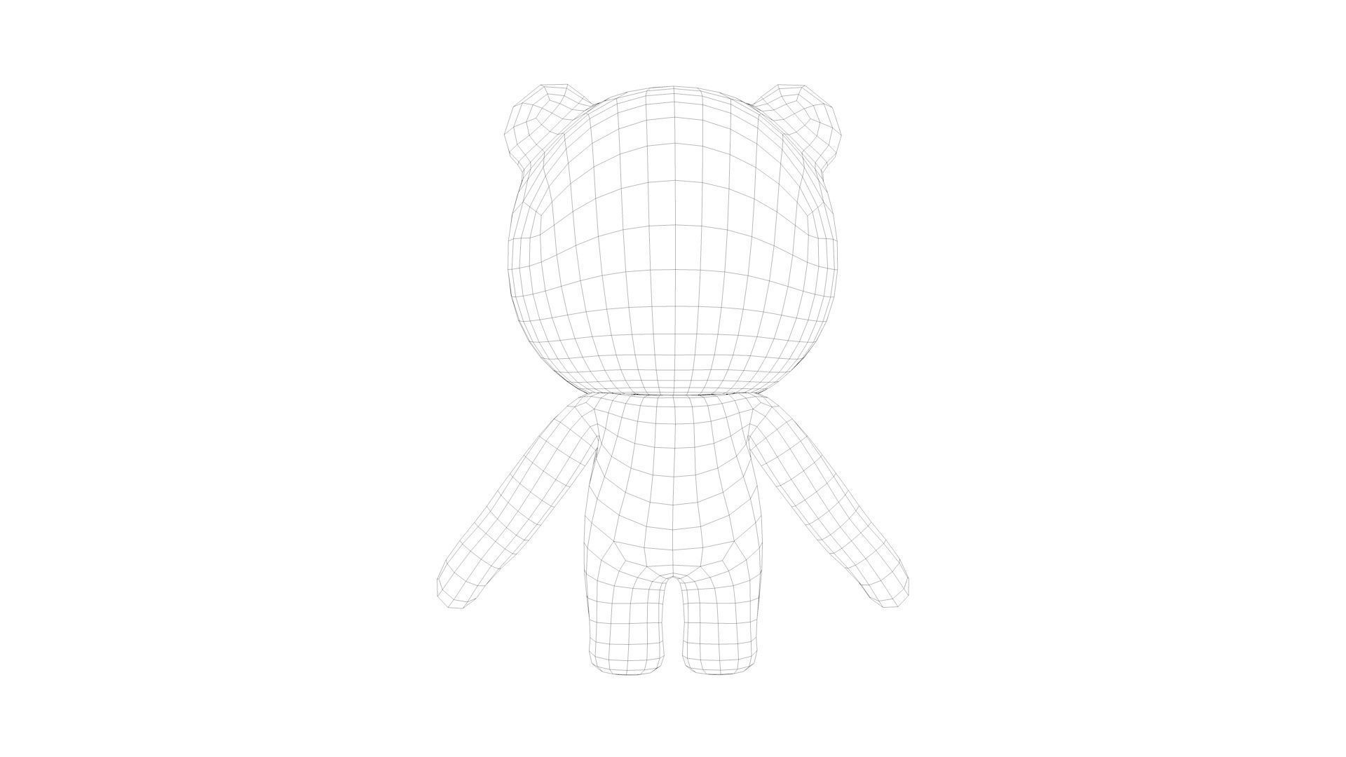 Cartoon Bear Low-poly 3D model_12