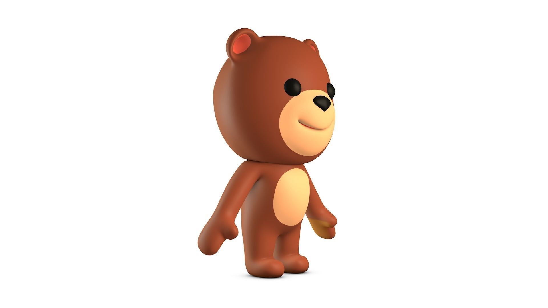 Cartoon Bear Low-poly 3D model_2