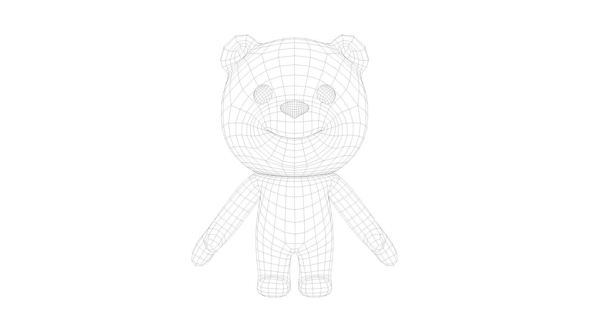 Cartoon Bear Low-poly 3D model_9