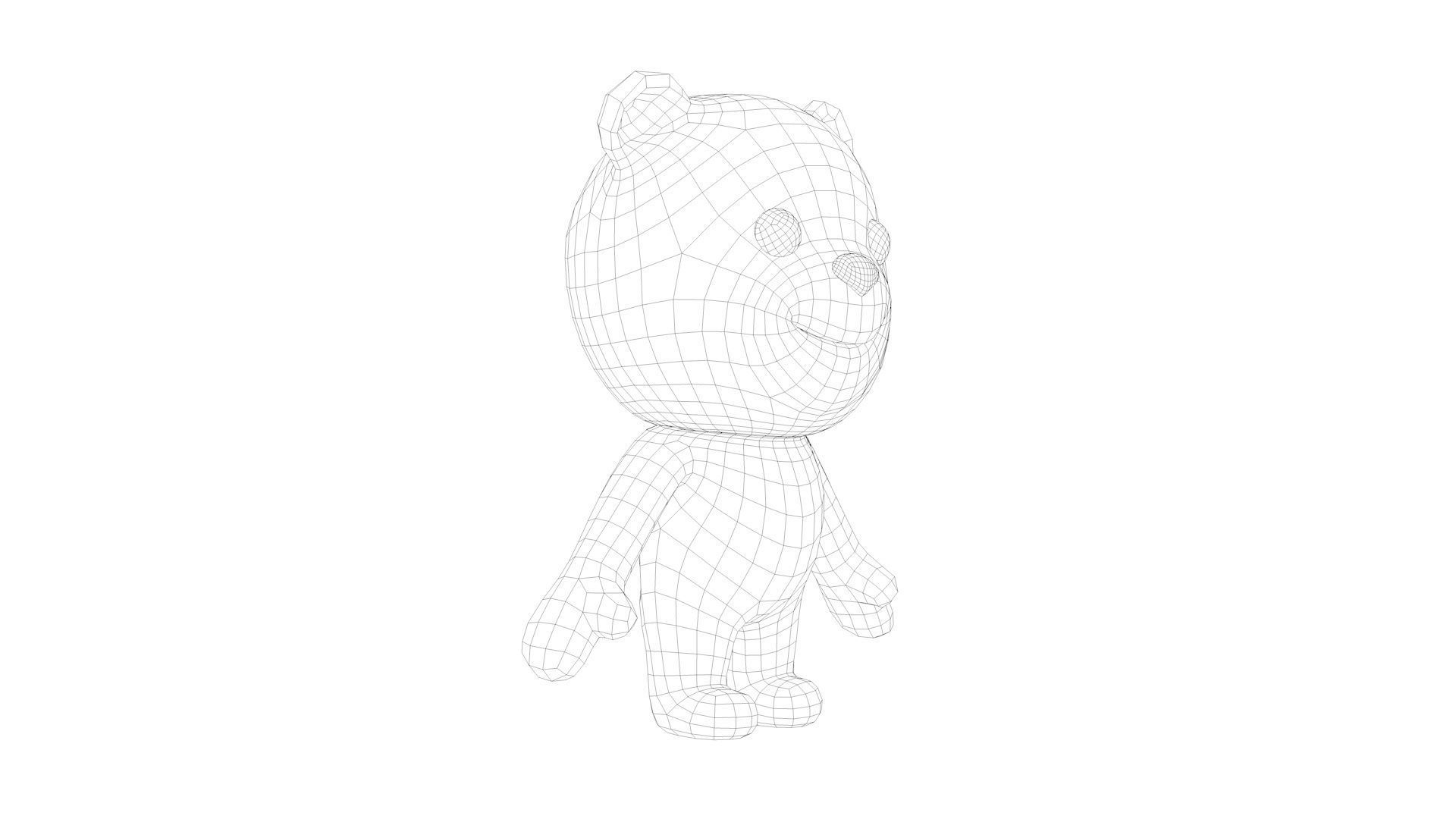 Cartoon Bear Low-poly 3D model_10